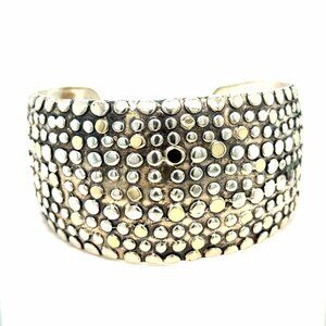 925 14K Two Tone Dot‎ Cuff